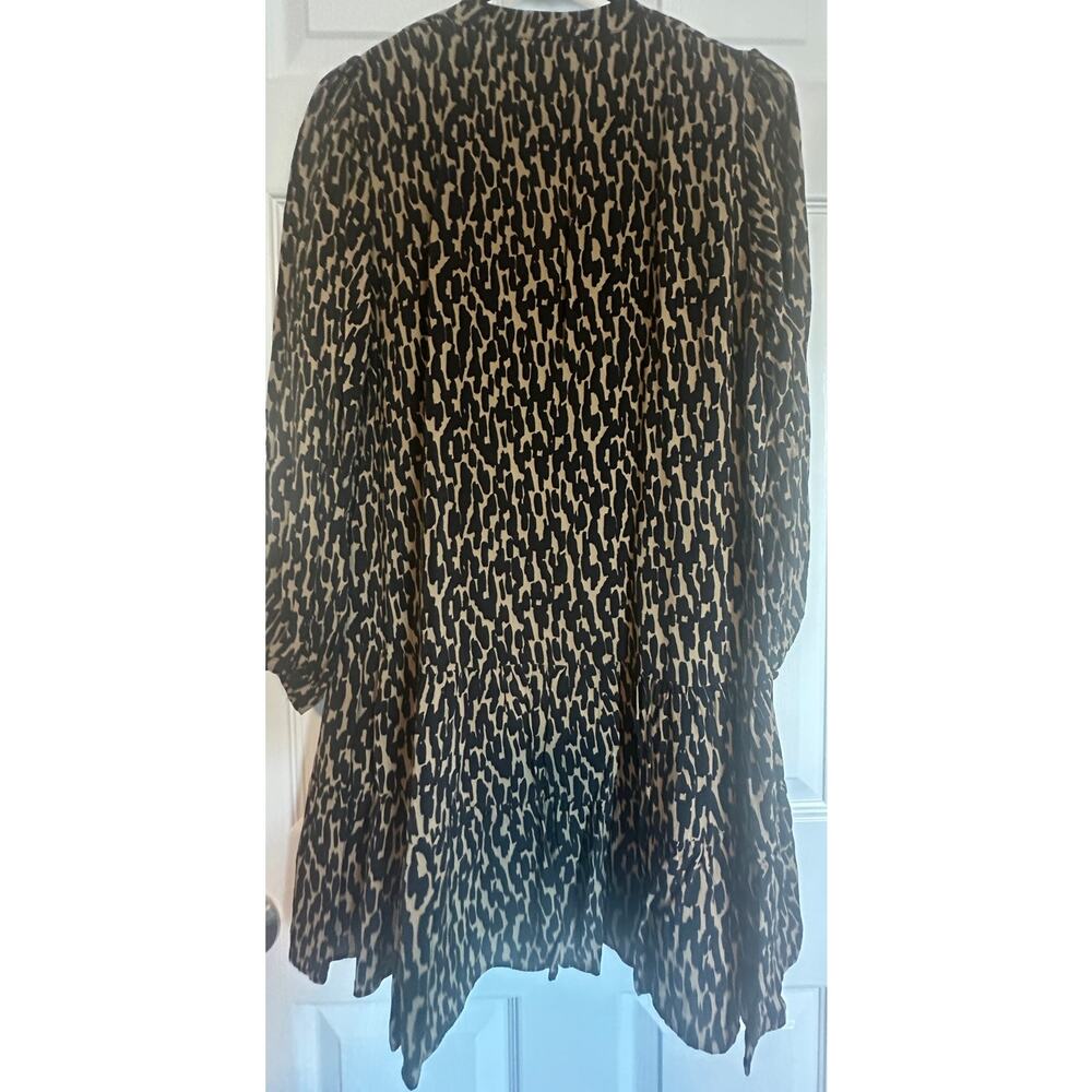 Zara "The Claris" Leopard Print Button Front Ruff… - image 6